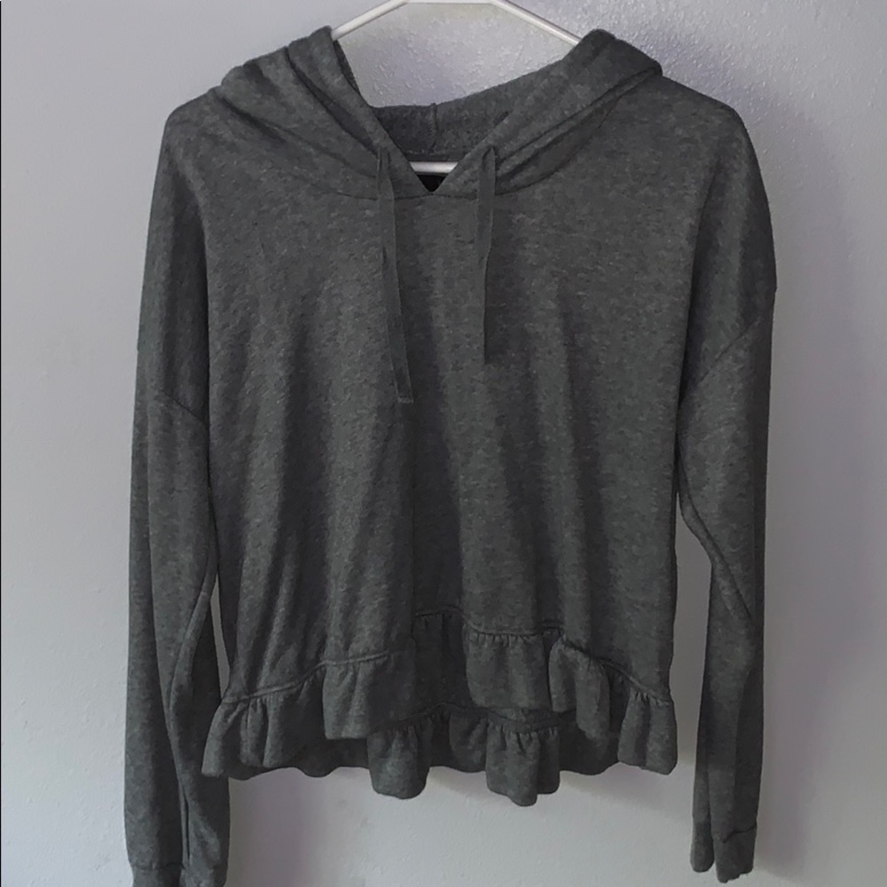 Free Press ruffle cropped hoodie